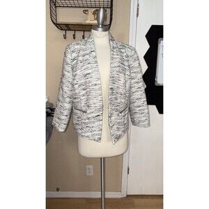 Cynthia Rowley Crop Jacket Blazer Fully Lined 3/4 Sleeve Size L